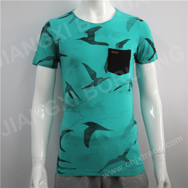 MENS 100%POLYESTER JERSEY T-SHIRT WITH FULL PRINT