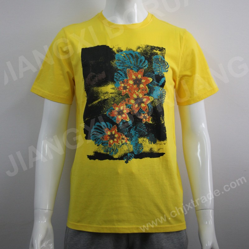 MENS 100%COTTON JERSEY T-SHIRT WITH PRINT