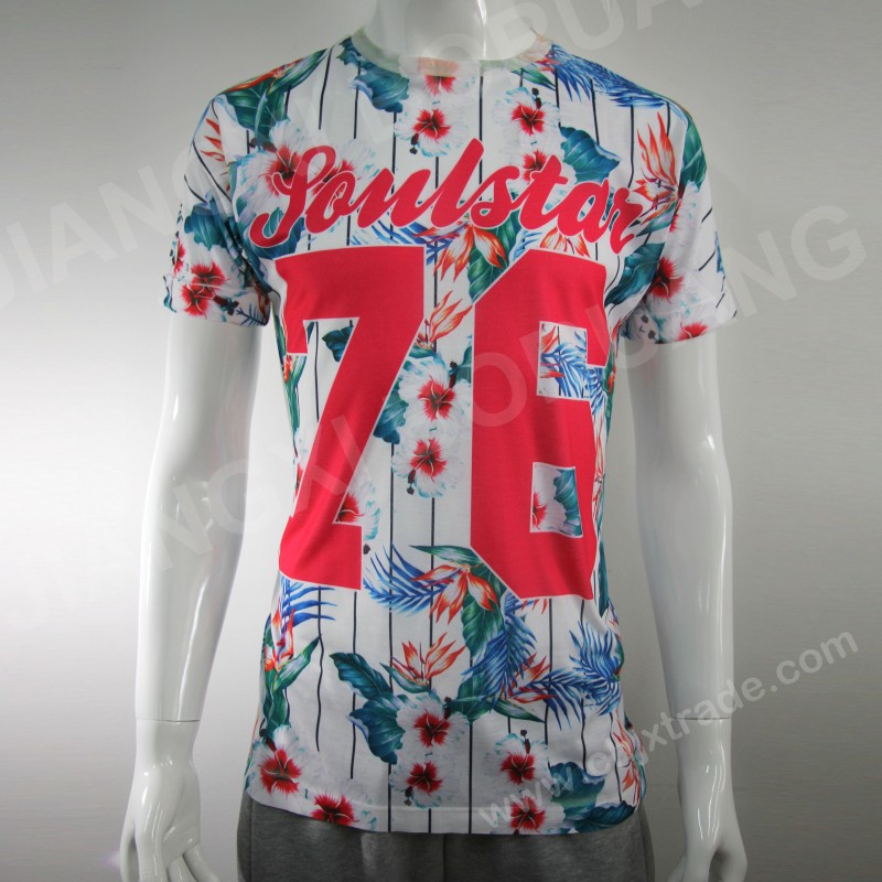 MENS 100%POLYESTER T-SHIRT WITH FULL PRINT