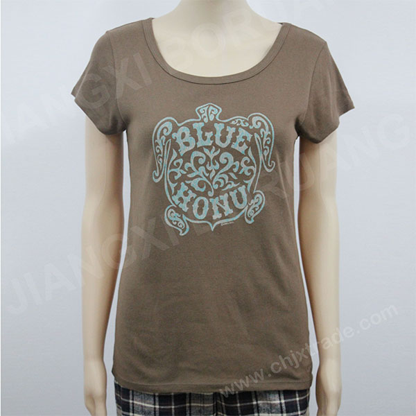 WOMENS CUSTOM PRINT T-SHIRT WITH COTTON FABRIC