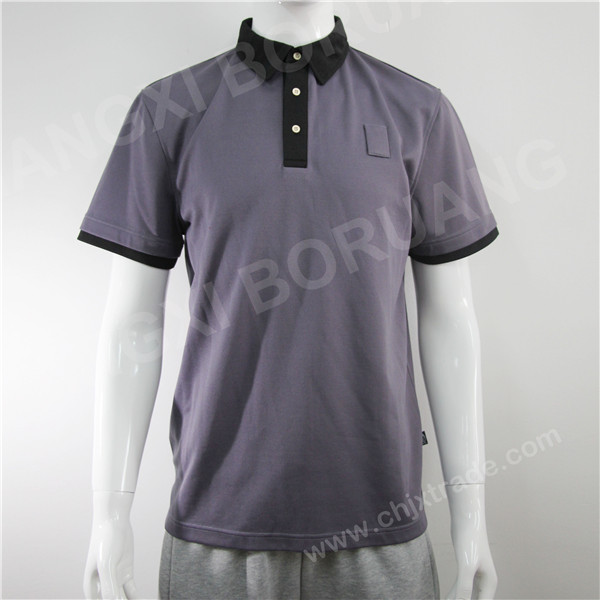 MENS 100%POLYESTER BEAD WITH BIRD EYES POLO SHIRT