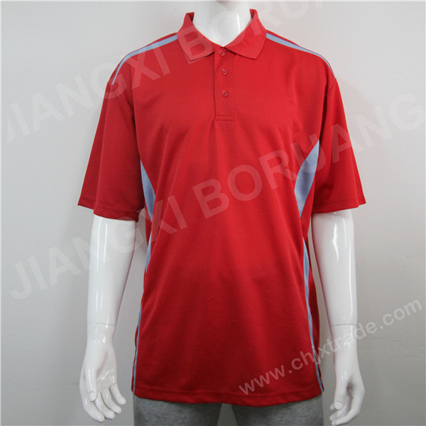 MENS 100%POLYESTER BEAD WITH BIRD EYES POLO SHIRT