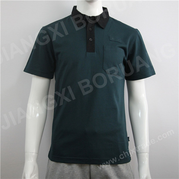 MENS 100%POLYESTER BEAD WITH BIRD EYES POLO SHIRT