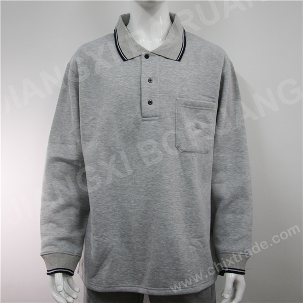 MENS FLEECE POLO SWEATER