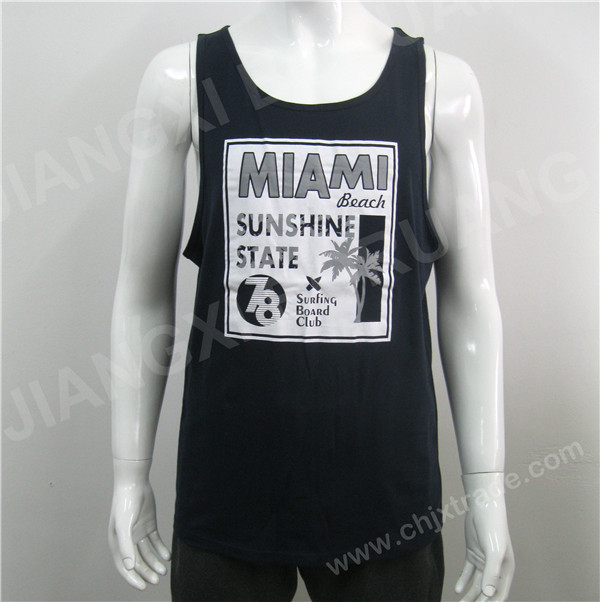 MENS TC 65/35 JERSEY VEST WITH PRINT