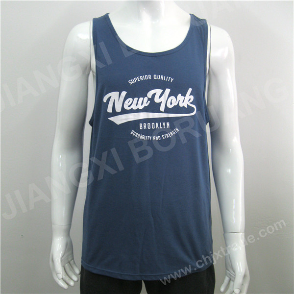 MENS TC 65/35 JERSEY VEST WITH PRINT