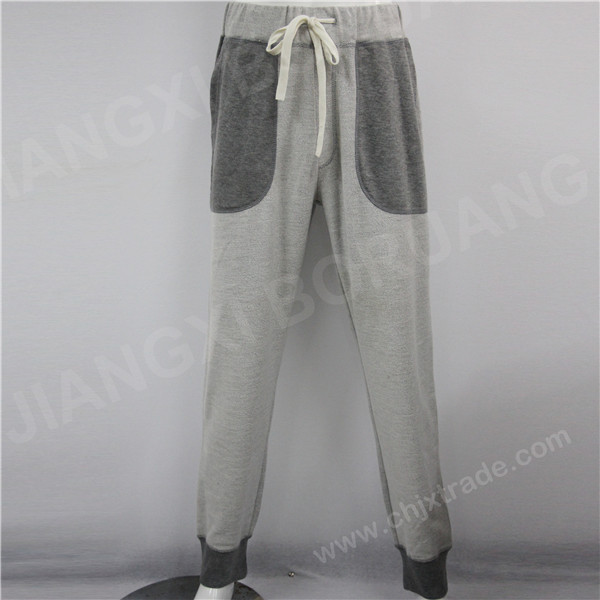 MENS TERRY FASHION BLOCK CUSTOM LONG PANTS