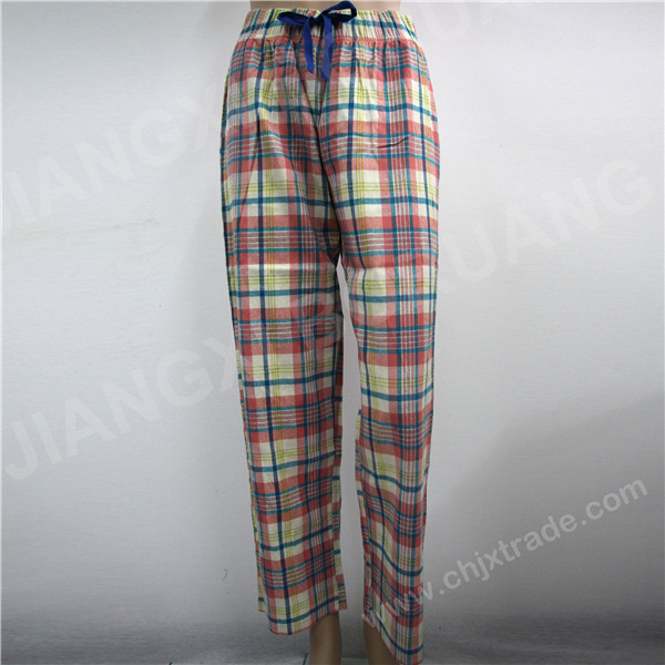 WOMENS WOVEN COTTON FLANNEL PANTS WITH PLAID