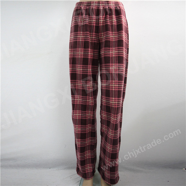 WOMENS POLAR FLEECE PANTS WITH PLAID