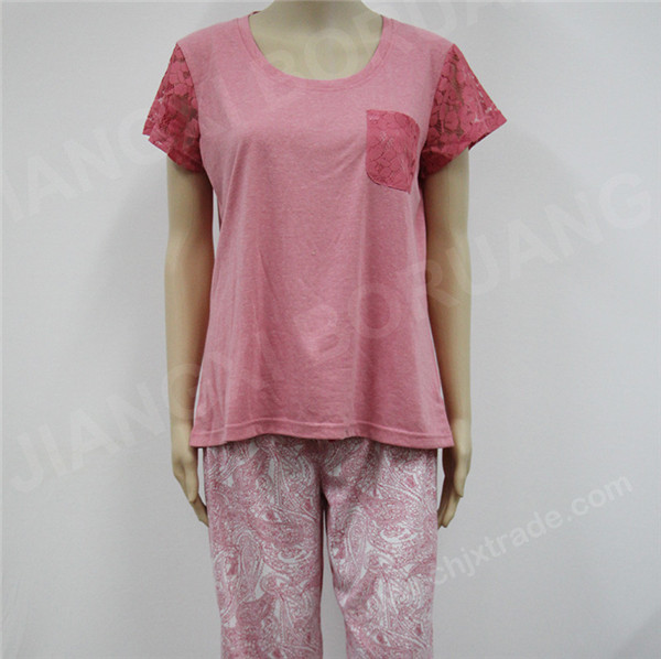 WOMENS 100%COTTON PAJAMA SET WITH PRINT