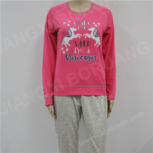 WOMENS TC JERSEY PAJAMA SET WITH PRINT