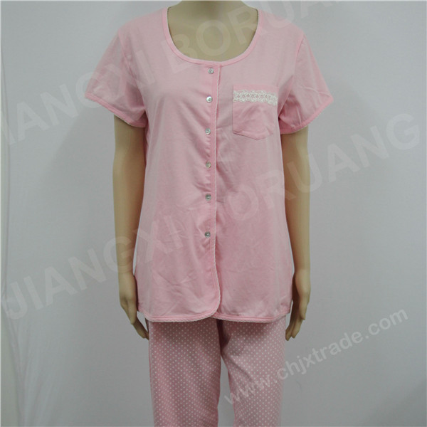 WOMENS COTTON FABRIC 3/4 SHORT PANT PAJAMA SET