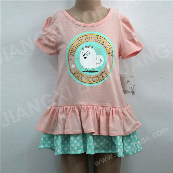 GIRLS JERSEY DRESS WITH PRINT