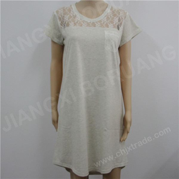 WOMENS JERSEY NIGHTDRESS WITH LACE