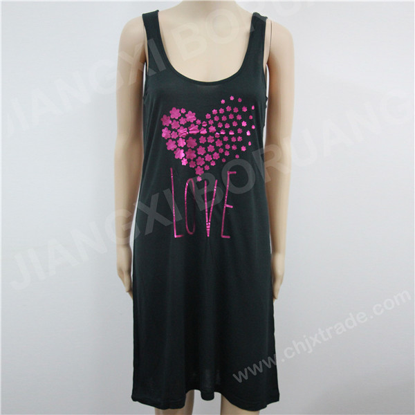 WOMENS JERSEY SLEEVELESS NIGHTDRESS WITH PRINT