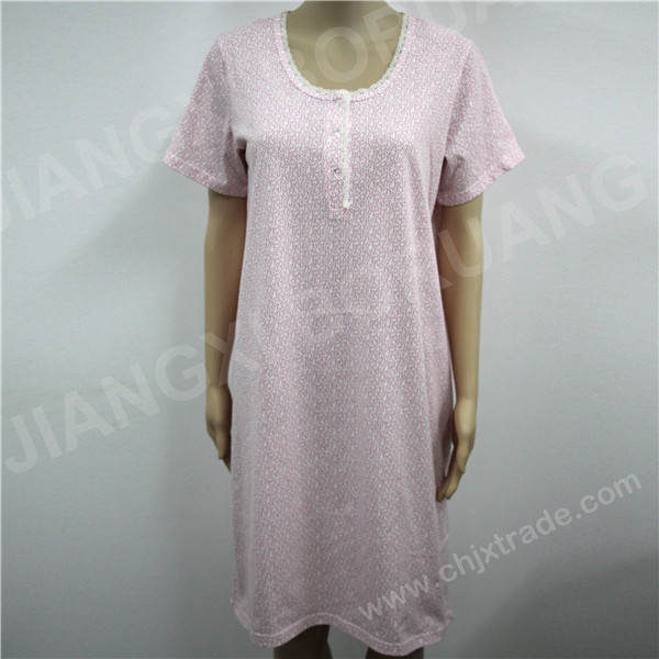 WOMENS CVC JERSEY NIGHTDRESS WITH FULL PRINT