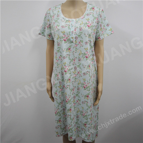 WOMENS CVC JERSEY NIGHTDRESS WITH FULL PRINT