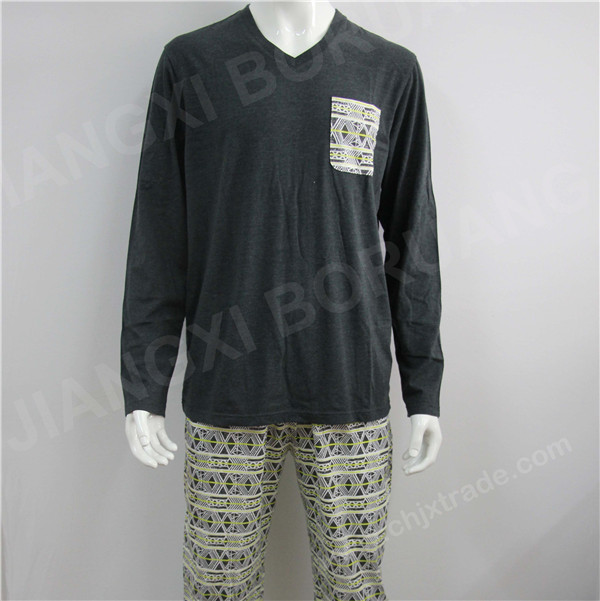 MENS CVC JERSEY PAJAMA SET WITH FULL PRINT