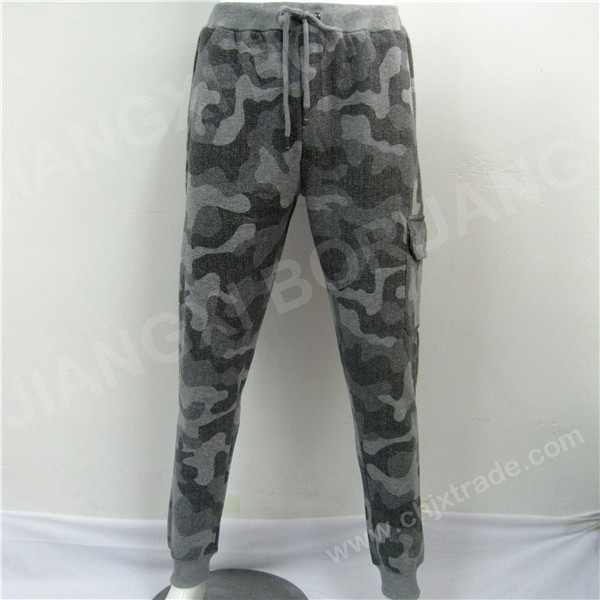 MENS FLEECY TRACK PANT WITH FULL MELANGE PRINT