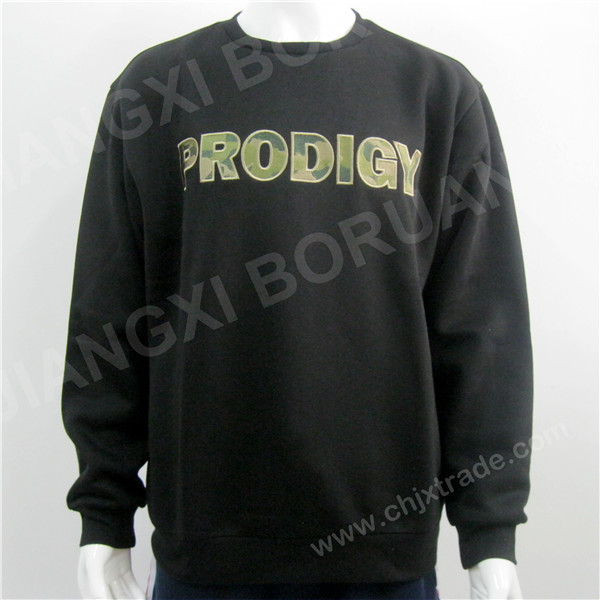 MENS CREW NECK PULLOVER WITH CHEST EMBROIDERY