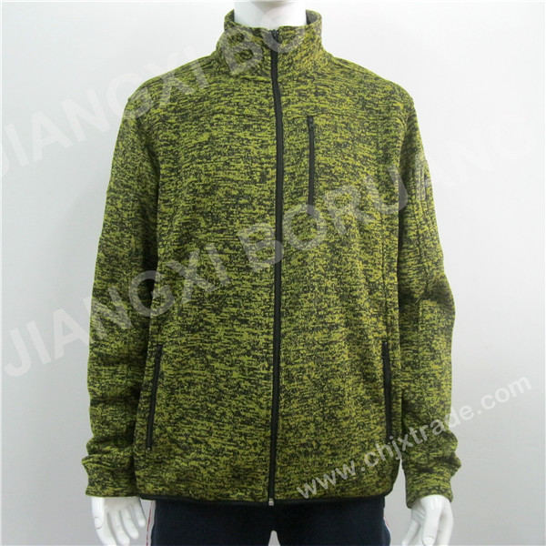 MENS POLYESTER FLECK POLU KNIT JACKET