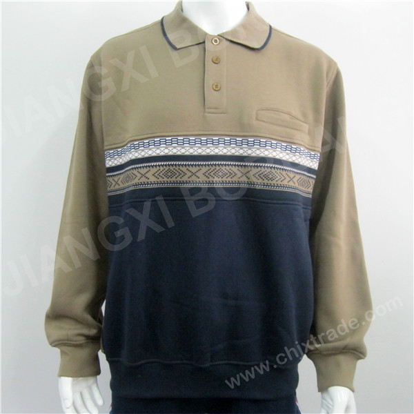 MENS FLEECY 3 BUTTON TOP WITH ACYLIC INSERT