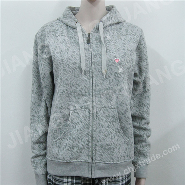 WOMENS FLEECE JACKET WITH FULL PRINT AND EMBROIDERY