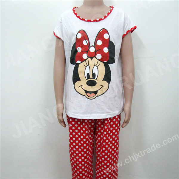 Kids custom print t-shirt and full print pants wholesale suit