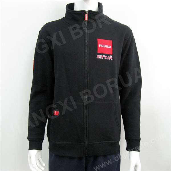 MENS CVC 85/15 FLEECE 350g JACKET WITH EMBROIDERY