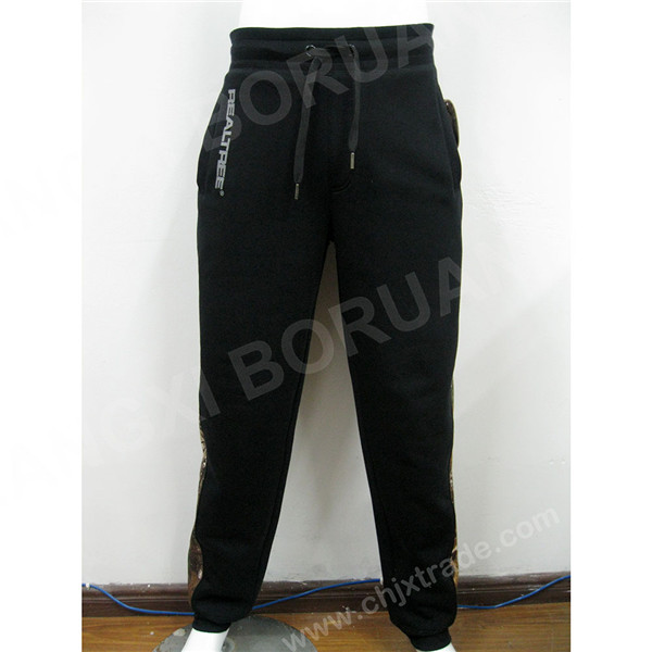 MENS FLEECE LONG PANTS WITH SIDE STICK TAPE AND PRINT